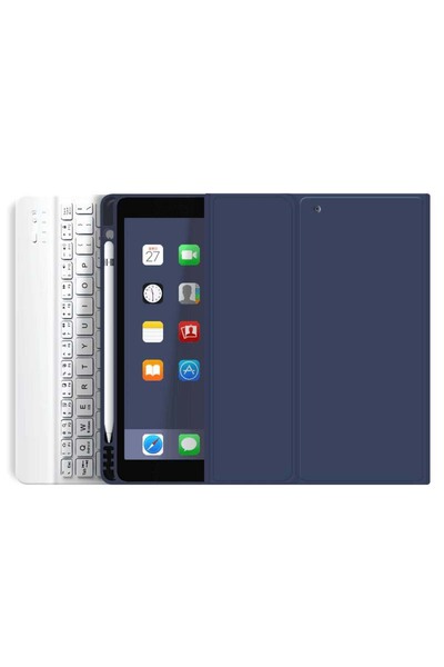 TEKNETSTORE Apple Ipad 10. Nesil 10.9 inç 2022 Uyumlu Bluetooth Klavyeli Kılıf Kalem Bölmeli (Türkçe Klavye)