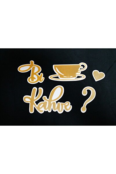 10kdekor Bi Kahve Siyah Beyaz Zemin Üzeri Gold Pleksi Duvar Yazısı Mutfak Duv...