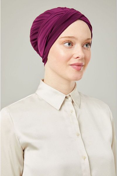 Melodi Scarf Women's Hijab Wrapped Bonnet Purple