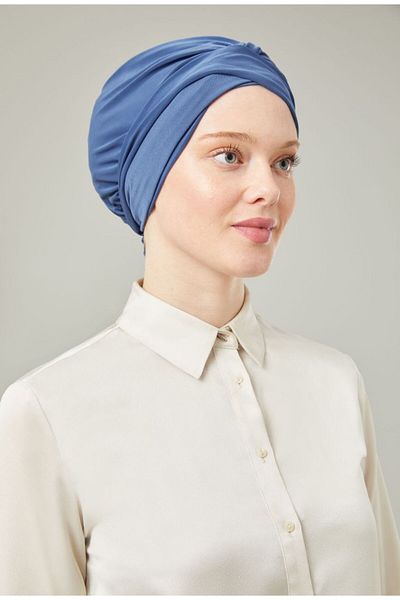 Melodi Scarf Women's Hijab Wrapped Bonnet Indigo