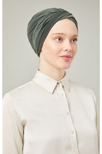 Melodi Scarf Women's Hijab Wrapped Bonnet Khaki