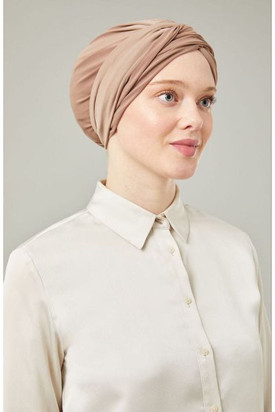 Melodi Scarf Γυναικεία Hijab Wrapped Bone Milk Coffee