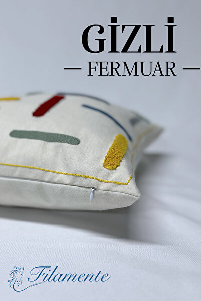 Filamente Special Design Real Punch Punch Pattern Bohemian Throw Pillow Cover Beige