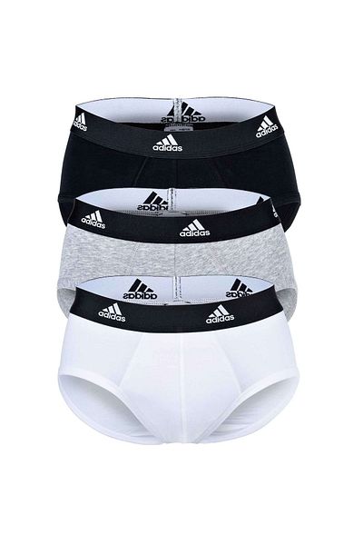adidas Herren Slip, 3er Pack - Slips, Active Flex Cotton, Logo, einfarbig