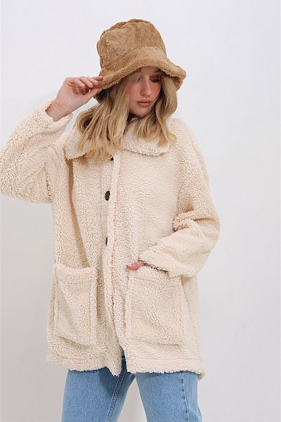 Trend Alaçatı Stili Dámský sušenkový plyšový klobouk ALC-X11425