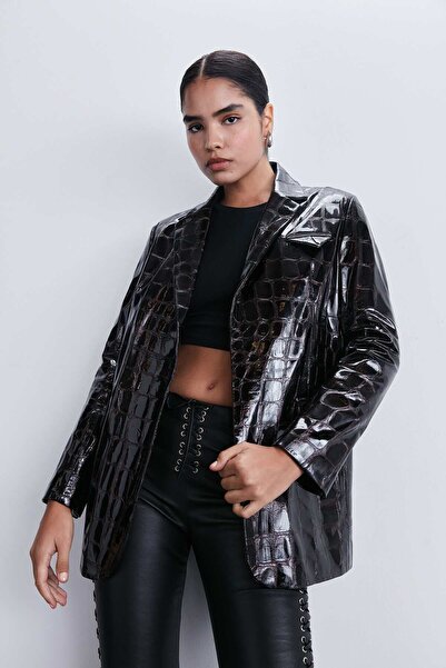 İLKNUR DİK LEATHER EMMA BLAZER CEKET