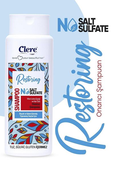Clere Color Protecting Repair Shampoo with Blue Lotus Flower and Pomegranate Detail
