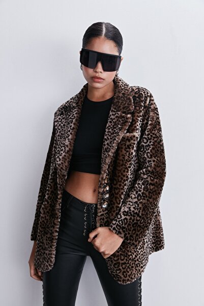 İLKNUR DİK LEATHER LEOPAR BLAZER CEKET