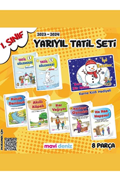Mavi Deniz Yayınları 1. Sınıf Yarıyıl Tatil Seti(Karne Kılıfı Hediyeli)