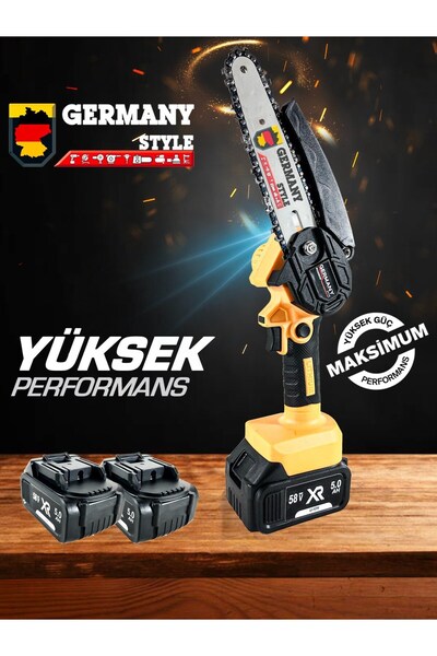 Germany Style 99890VFX Çift Akülü Dal Budama Makinesi Budama Makası Çapa Seti Şarjlı El Testeresi Ba