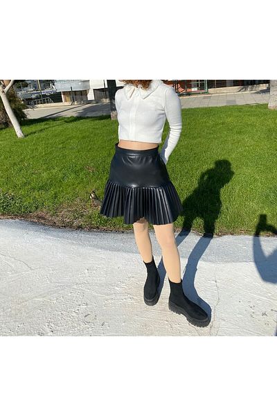 Bak'ap Fusta mini din piele