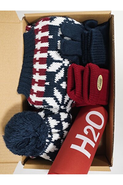 Huge Home Scarf Beanie Gloves Gift Set for Girlfriend - Snow Patterned Gift S...