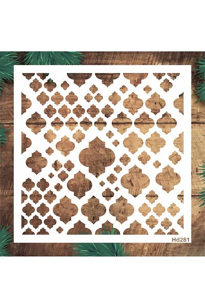 STENCİLTASARIM Stencil Design HD281 Moroccan pattern Wall Wood Painting Pattern Pattern Wall Wood Glass Painting Pattern