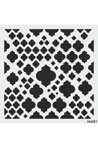 STENCİLTASARIM Stencil Design HD281 Moroccan pattern Wall Wood Painting Pattern Pattern Wall Wood Glass Painting Pattern