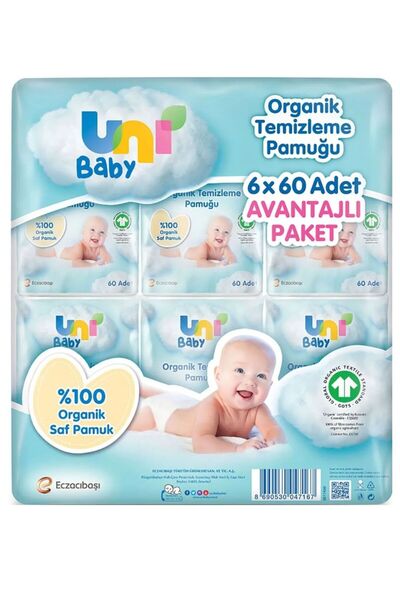 Uni Baby UNİ BABY BEBEK TEMİZLEME PAMUĞU 6*60 ADET