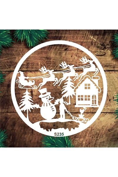 STENCİLTASARIM Stencil Design S235 New Year Wall Wooden Glass Painting Pattern