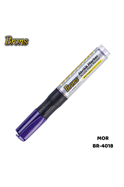 Brons قلم تحديد أكريليك ذو رأس دائري قطعة واحدة من القماش المعدني والسيراميك والخشب والقماش والزجاج والحجر الأرجواني