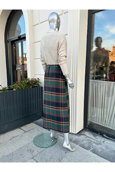 sares Φούστα με καρό καστανόχρωμο χρώμα