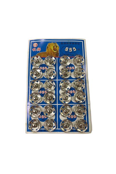 Aslı İplik Silver Colored Snap Fastener 8 Pieces Large Size