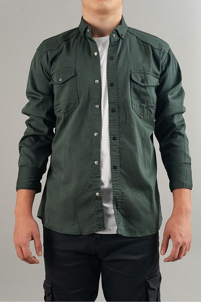 bombe Slim Fit Ανδρικό τζιν πουκάμισο Nefti