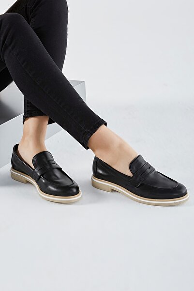 Valmenti Черни дамски мокасини от естествена кожа Cielo