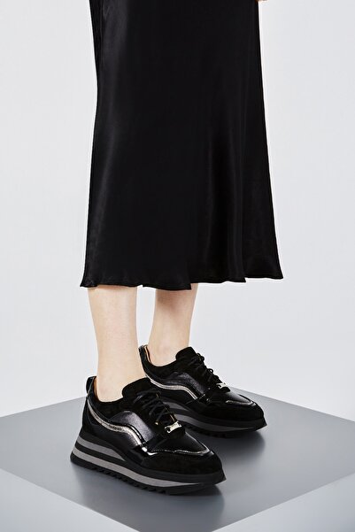 Valmenti Lucia Kadın Siyah Hakiki Deri Sneakers & Spor Ayakkabı