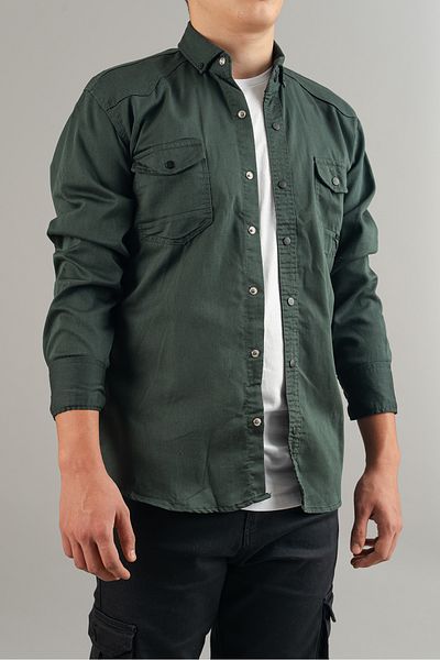 bombe Slim Fit Ανδρικό τζιν πουκάμισο Nefti