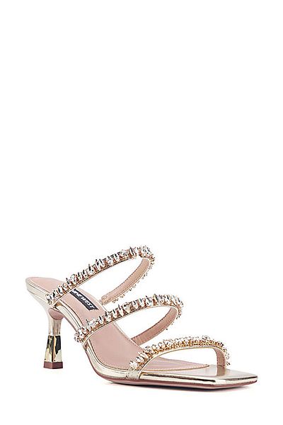 Nine West حذاء نسائي ذهبي من MACAI 3PR