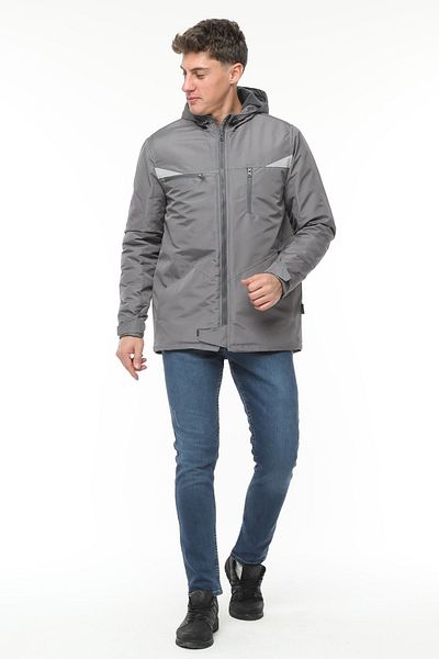 Uniprom Work Coat Hooded Water and Wind Proof Membrane Coated Men's Winter Gray