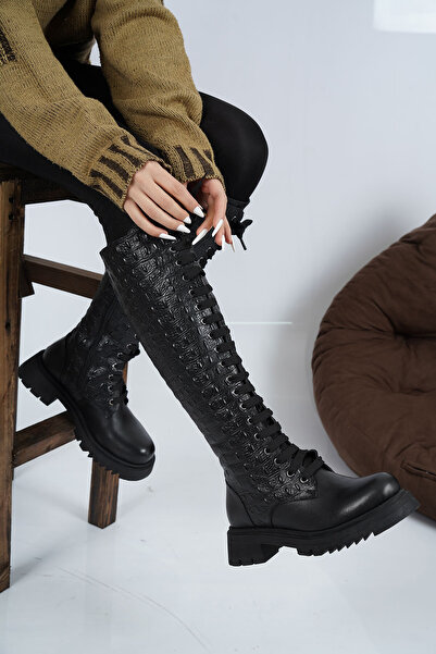 Osso Hakiki Deri Kadın Postal Çizme 222127304