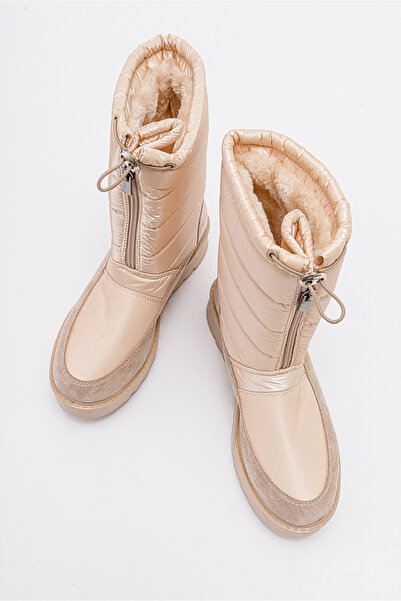 Luvi Γυναικείες μπότες χιονιού Vay Nude με φερμουάρ