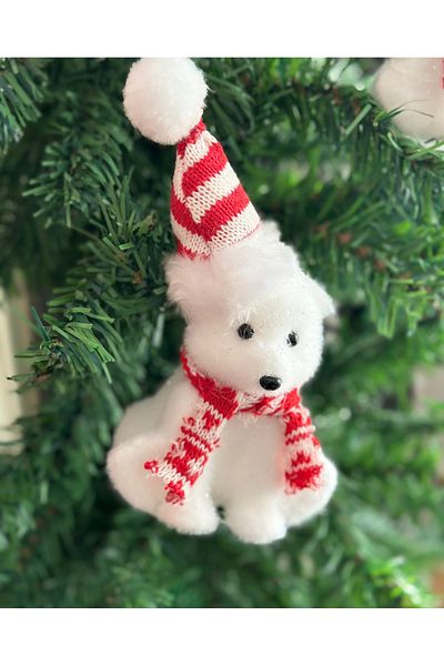 QUEEN AKSESUAR Imported luxury Christmas collectable mesh cap with scarf decorated feathered polar bear tree tree red
