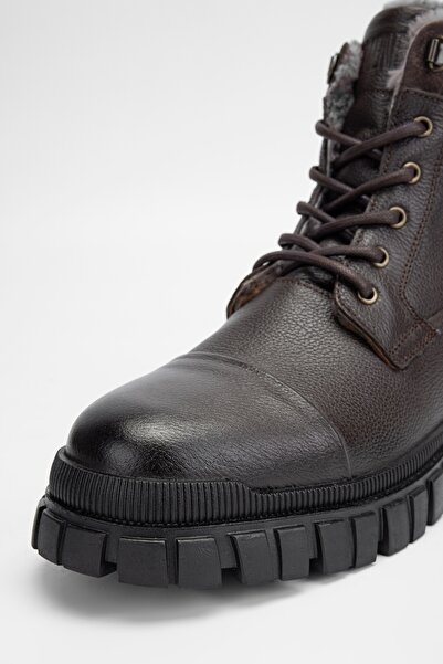 Valmenti Ανδρικά μποτάκια καφέ από γνήσιο δέρμα casual