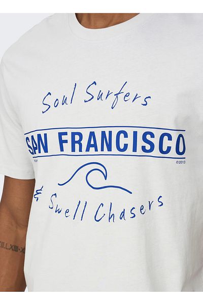 Only & Sons O Neck Printed Gray Men's T-Shirt Onsasher Reg Ss Tee