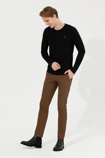 U.S. Polo Assn. Hanorac negru Slim Fit Basic pentru bărbați 4XL