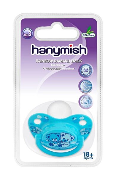 Hanymish Rainbow Silikon Damaklı Emzik 3 Numara