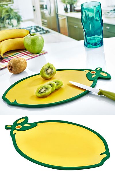 Emofom Lemon Shaped Non-Slip Cutting Board & Vegetable Fruit Cutting Board