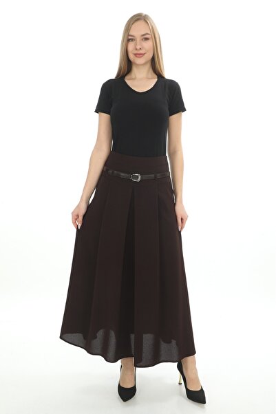 WOMEN 'S SKIRT 95 CM LONG LINED ETAMIN PATTERN 755 BROWN