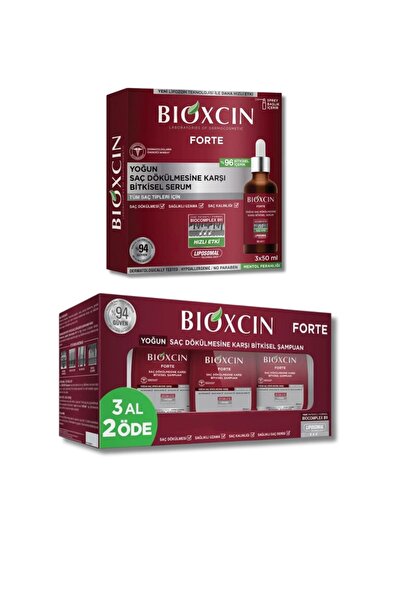 Bioxcin Forte Serum 3x50 ml ve Şampuan 300ml 3 Al 2 Öde (Yoğun Saç Dökülmelerine Karşı)