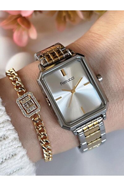 Ferrucci FC136001ساعة يد نسائية M04 Ferrucci بسلك فولاذي 3 ATM تشويه لا تترك ...