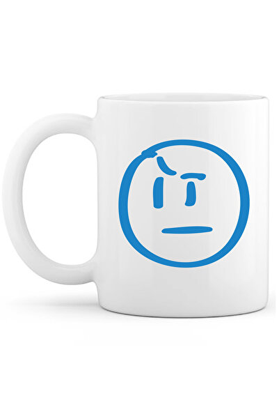 OXVİN كوب قهوة إيموجي متشكك إصدار خاص (مفرد) من البورسلين