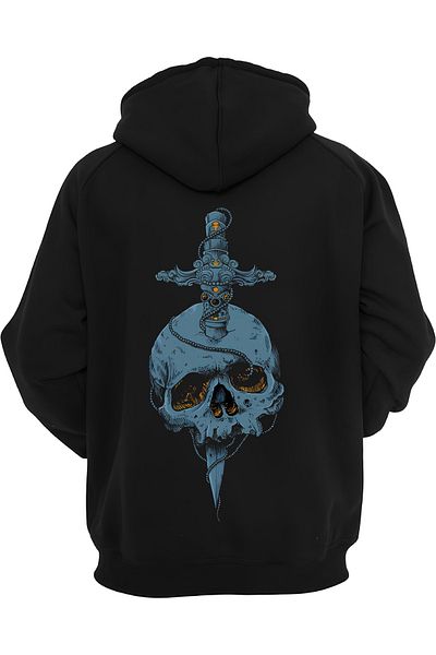 Edizen Hanorac cu glugă din bumbac 100% premium oversize 2024 cu imprimeu pe spate Sword Of Death