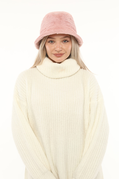 Aghilo Pălărie de pluș pentru femei roz pudrat - BUCKET BUCKET