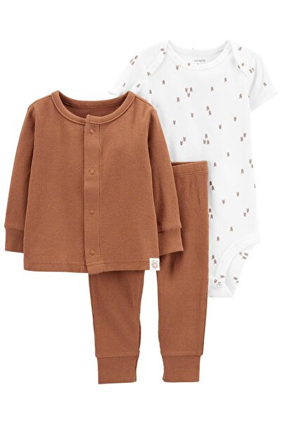 Carter's Bebek Hırkalı Set 3'lü Paket Kahverengi