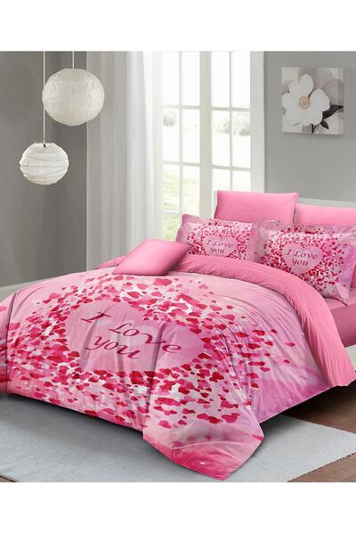 MonoHome King Size Valentine's Day Double Duvet Cover Set 100% Cotton Satin I...