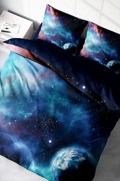 MonoHome Star Night 3D King Size Double Duvet Cover Set - 220X240Cm