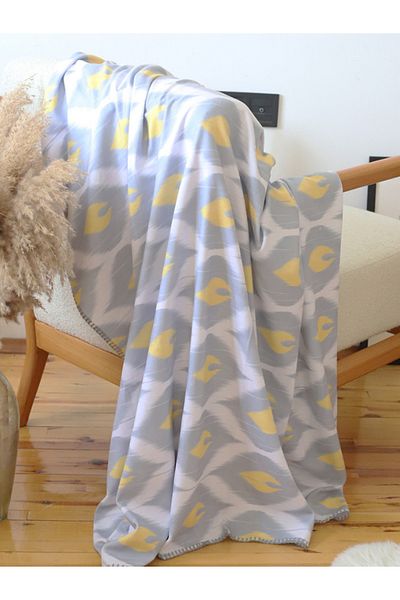 WALLHANG Anthirium Leaf Fleece Blanket, Sofa Throw