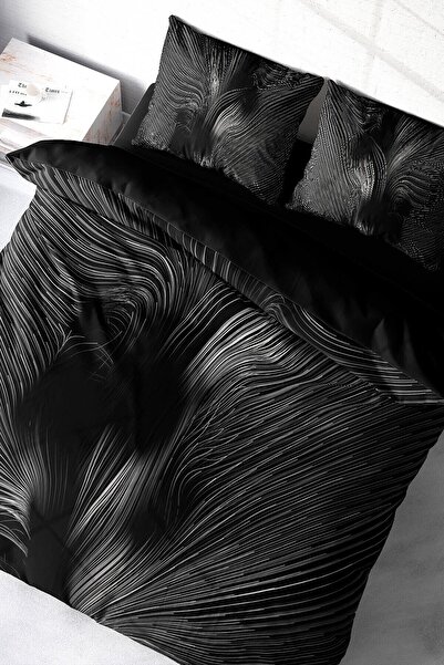 MonoHome King Size Grey Motion 3d Bumbac Satin Set cuvertură de pilota dublă 220x240cm