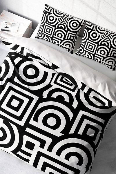 MonoHome Geometric King Size Modern Double Duvet Cover Set - 220X240Cm
