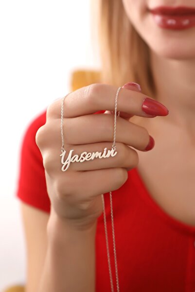 HomSilverjewelry 925 Ayar Gümüş Kişiye Özel Isimli Kadın Kolye